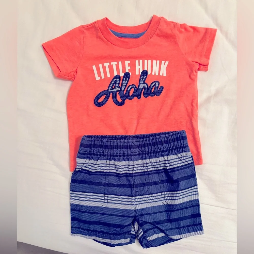 Carter’s Baby Boy - 5 pc Summer Set (shorts/tee/swimsuit) 6 MONTHS - Picture 2 of 4